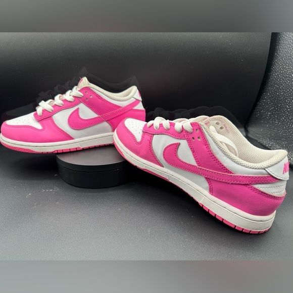 Nike Pink and White Dunk Low Sneakers - Picture 1 of 9